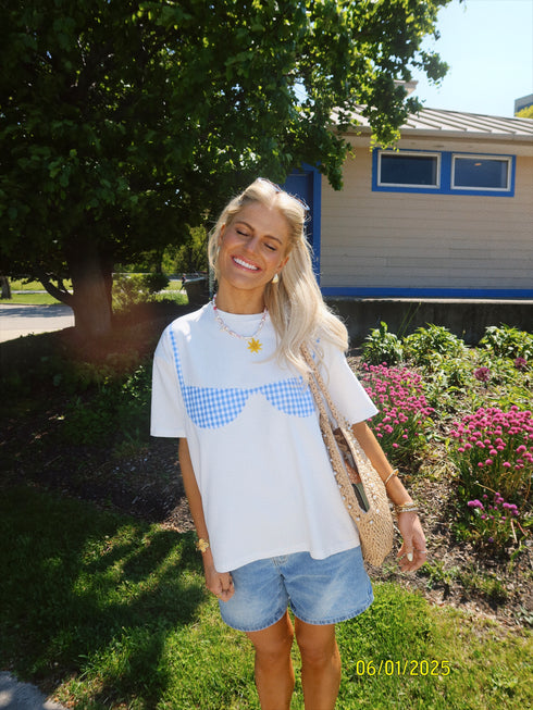 Bikini Babe Tee // Blue Gingham